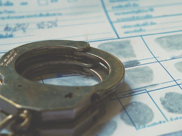handcuffs and finger prints